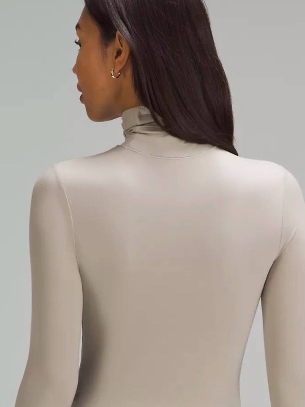 NWT Lululemon Wundermost Nulu Turtleneck Bodysuit Riverstone Grey Beige Medium - Picture 3 of 9